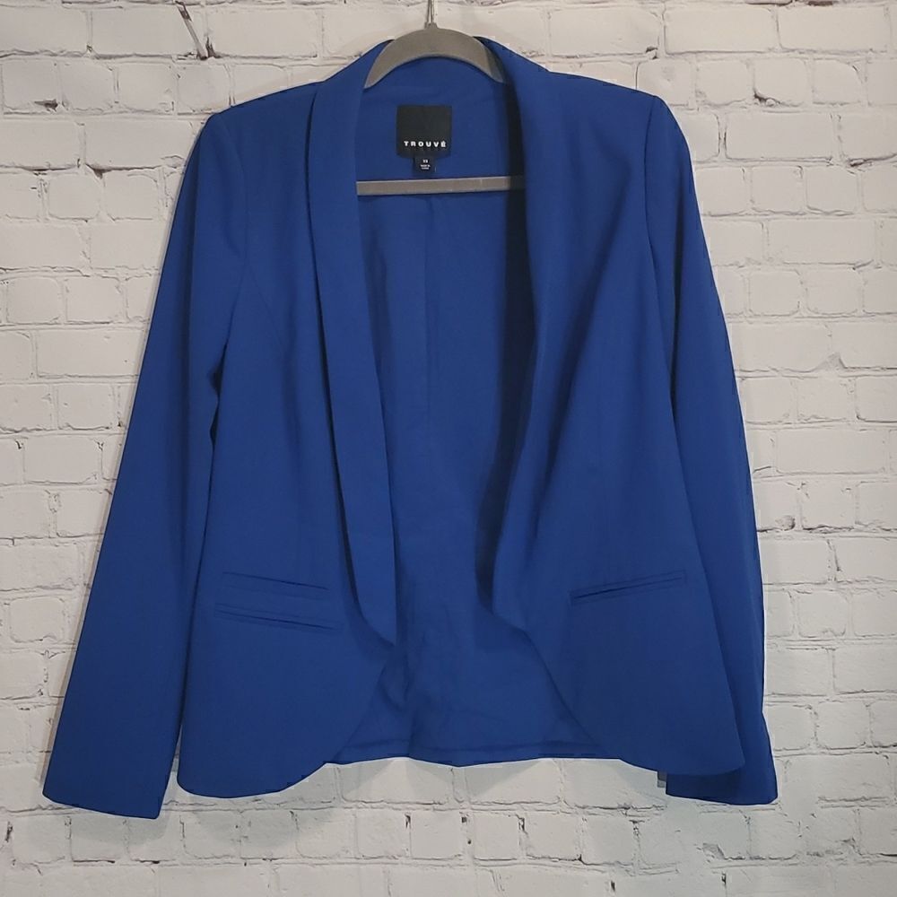 Trouve blue open front blazer